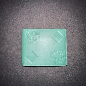 MCM Forest Green Monogram Wallet